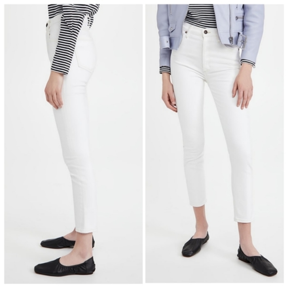 Agolde Nico High Rise Slim Fit White Jean Untitled